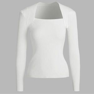 Commense Bronzework Knitted Ribbed Pullover Sweater